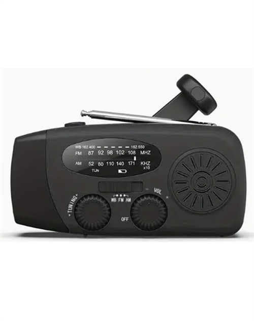 Radio med solceller & powerbank 
